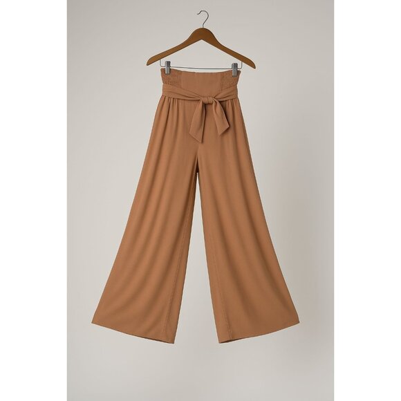 Sincerely Jules Belted Extreme Wide Leg Pants Women's Size Small Peach Apricot - Picture 13 of 16